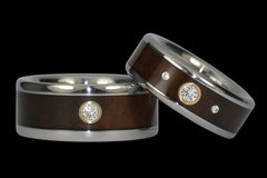 Enchanted Diamond Titanium Ring Set - Hawaii Titanium Rings
 - 1