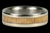 Yellow Gold and Mango Wood Inlay Titanium Ring - Hawaii Titanium Rings
 - 2