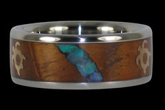 Three Falls Australian Opal Titanium Ring - Hawaii Titanium Rings
 - 1