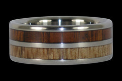 Mango and Dark Koa Wood Titanium Ring - Hawaii Titanium Rings
 - 1