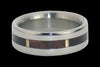White Pearl Titanium Ring with Black Wood Inlay - Hawaii Titanium Rings
 - 3