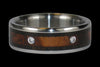 Diamond Wood Inlay Titanium Ring - Hawaii Titanium Rings
 - 2