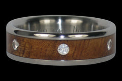 Titanium Diamond Ring with Six Diamonds - Hawaii Titanium Rings
