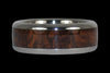 Dark Koa Offset Inlay Titanium Ring - Hawaii Titanium Rings
 - 2