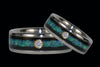 Diamond Titanium Rings with Blue Opal - Hawaii Titanium Rings
 - 3