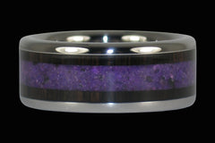 Black Wood Purple Sugilte Ring - Hawaii Titanium Rings
 - 1