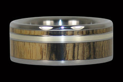 Exotic Wood and Gold Titanium Ring - Hawaii Titanium Rings
 - 1