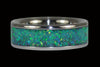 Black Kiwi Green Opal Titanium Ring - Hawaii Titanium Rings
 - 4