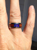 Titanium Ring with Opal and Wood Inlay - Hawaii Titanium Rings
 - 2