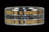 Black and White Ebony Wood Turquoise Titanium Ring Band - Hawaii Titanium Rings
 - 2