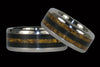 Black Ebony and Gold Tigers Eye Titanium Ring - Hawaii Titanium Rings
 - 2