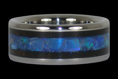 Australian Opal and Blackwood Titanium Ring - Hawaii Titanium Rings
 - 1