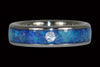Blue Opal Diamond Titanium Stack Ring - Hawaii Titanium Rings
