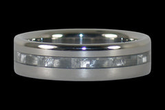 White Carbon Fiber Narrow Inlay Titanium Ring Band - Hawaii Titanium Rings
 - 1