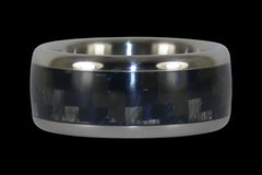 Blue Carbon Fiber Inlay Titanium Ring - Hawaii Titanium Rings
 - 1
