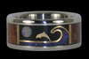 Dolphin Ring with Opal and Koa Wood - Hawaii Titanium Rings
 - 1