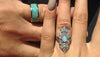 Black Fire and Ice Opal Titanium Ring - Hawaii Titanium Rings
 - 5