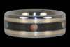Gold and Blackwood Inlay Titanium Ring Set featuring Opal Cabs - Hawaii Titanium Rings
 - 3