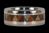 Titanium Ring with Gold Inlay and Drum Pattern - Hawaii Titanium Rings
 - 1