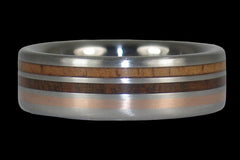 Titanium Ring with Exotic Wood and Gold - Hawaii Titanium Rings
 - 1
