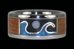 Stormy Ocean Full Moon Ring - Hawaii Titanium Rings

