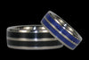 Double Banded Black Jet Titanium Ring - Hawaii Titanium Rings
 - 2