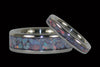 Red Australian Opal Titanium Ring Bands - Hawaii Titanium Rings
 - 1
