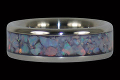 Red Opal Titanium Ring - Hawaii Titanium Rings
 - 1