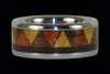 Tribal Titanium Ring Band with Exotic Wood Inlay - Hawaii Titanium Rings
 - 3