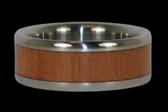 Mahogany Wood Titanium Ring Band - Hawaii Titanium Rings
 - 1