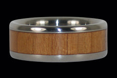 Maple Wood Inlay Titanium Ring Band - Hawaii Titanium Rings
 - 1