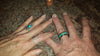 Diamond Titanium Ring Band with Turquoise and Mango Wood - Hawaii Titanium Rings
 - 5