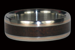 Milo Wood and Rose Gold Titanium Ring - Hawaii Titanium Rings
