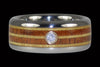 Pau Amarello and Koa Wood Titanium Diamond Ring - Hawaii Titanium Rings
 - 1