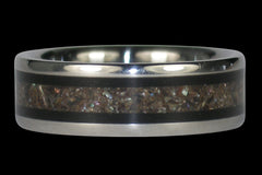 Tourmaline and Black Pearl Titanium Ring - Hawaii Titanium Rings
