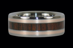 King Wood and Rose Gold Titanium Ring - Hawaii Titanium Rings
