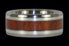 Blood Wood and Sterling Silver Titanium Ring Band - Hawaii Titanium Rings
 - 1