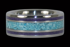 Sleeping Beauty Turquoise and Sugilite Titanium Ring - Hawaii Titanium Rings
 - 1