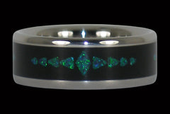 Custom Green Opal and Blackwood Titanium Ring - Hawaii Titanium Rings
