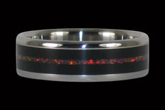 Titanium Ring with Thin Opal Inlay - Hawaii Titanium Rings
 - 1