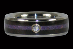Purple Stone Blackwood Titanium Diamond Ring - Hawaii Titanium Rings
