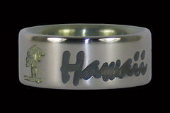 Hawaii Palm Tree Titanium Ring - Hawaii Titanium Rings
