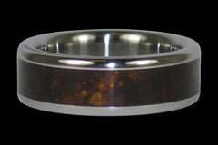 Red Amber Titanium Ring - Hawaii Titanium Rings
 - 1