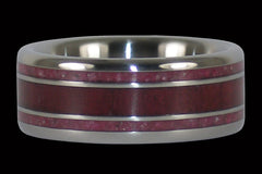 Purple Heart and Pink Sugilite Titanium Ring - Hawaii Titanium Rings
