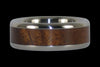 Curly Hawaiian Koa Wood Titanium Ring Band with White Coral - Hawaii Titanium Rings
 - 1