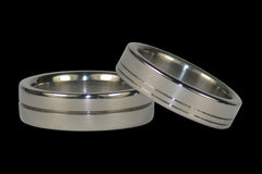 Channeled Titanium Ring Set - Hawaii Titanium Rings
 - 1