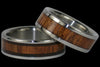 Titanium Ring Set with Hawaiian Koa Wood and Black Wood Inlays - Hawaii Titanium Rings
 - 2