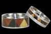Tribal Drum Titanium Wood Rings - Hawaii Titanium Rings
 - 5
