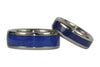 Something Blue Lapis Titanium Ring Set - Hawaii Titanium Rings
 - 4