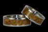 Gold Tigers Eye Titanium Ring Set - Hawaii Titanium Rings
 - 5
